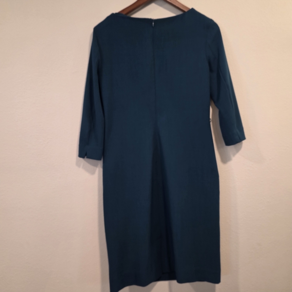 MM LaFleur Etsuko Deep Teal Midi Sheath Dress - Picture 6 of 8
